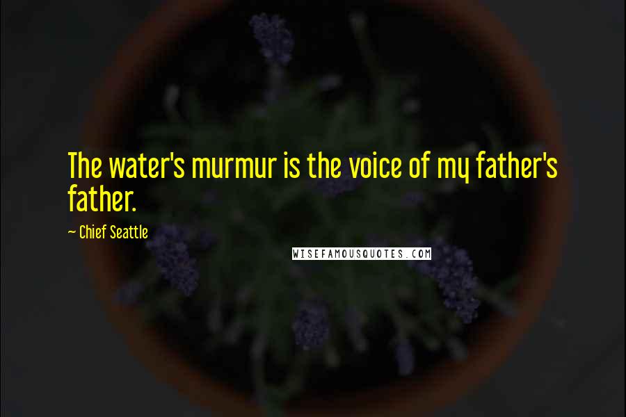 Chief Seattle Quotes: The water's murmur is the voice of my father's father.