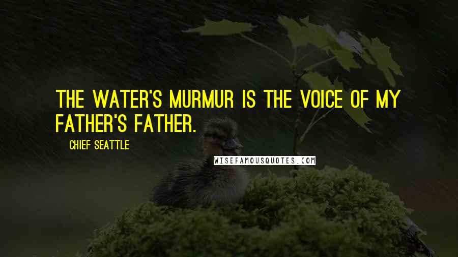 Chief Seattle Quotes: The water's murmur is the voice of my father's father.