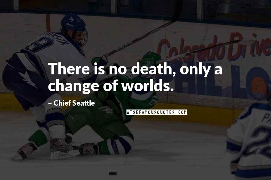 Chief Seattle Quotes: There is no death, only a change of worlds.