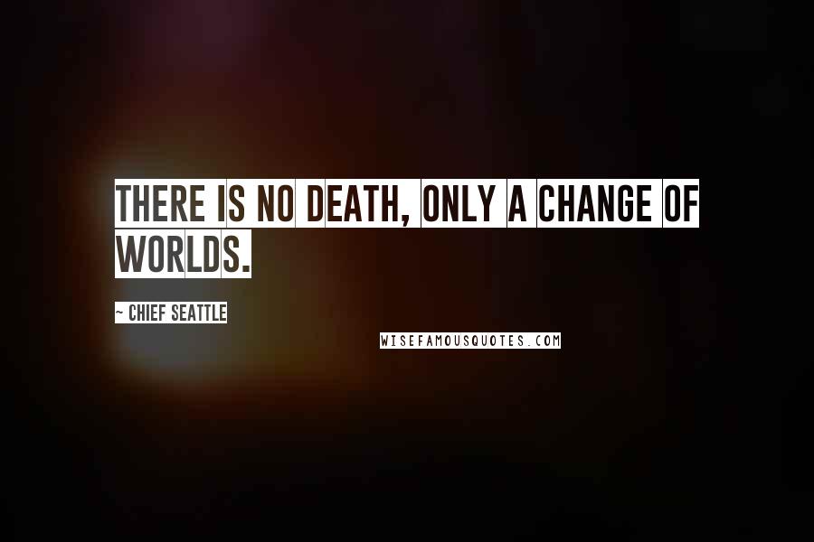 Chief Seattle Quotes: There is no death, only a change of worlds.