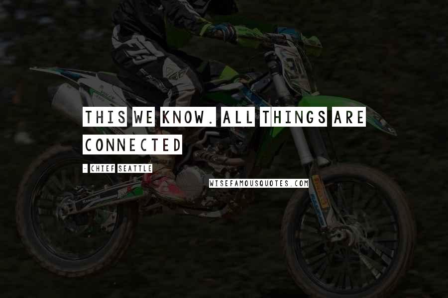 Chief Seattle Quotes: This We Know. All Things Are Connected