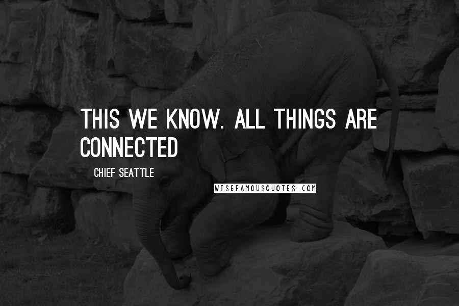 Chief Seattle Quotes: This We Know. All Things Are Connected