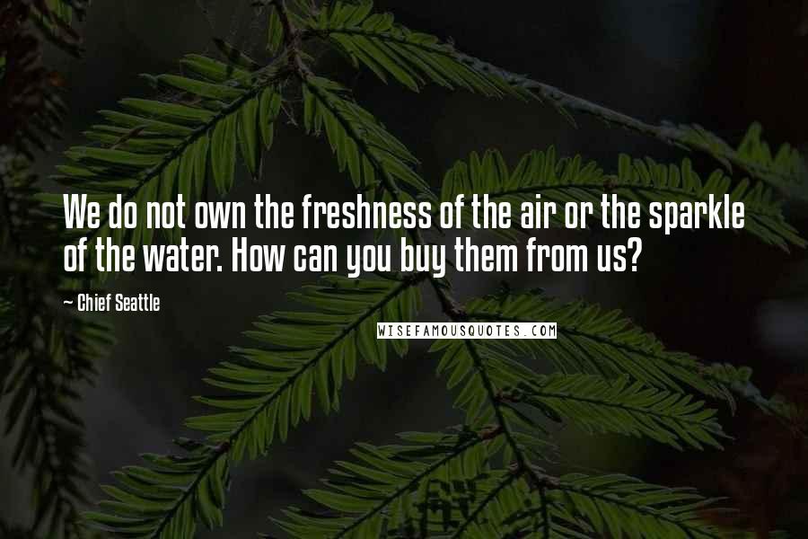 Chief Seattle Quotes: We do not own the freshness of the air or the sparkle of the water. How can you buy them from us?