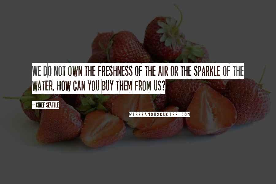 Chief Seattle Quotes: We do not own the freshness of the air or the sparkle of the water. How can you buy them from us?