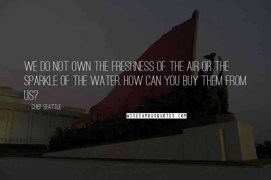 Chief Seattle Quotes: We do not own the freshness of the air or the sparkle of the water. How can you buy them from us?