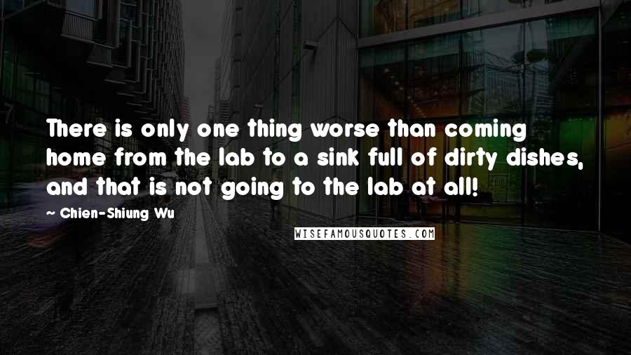 Chien-Shiung Wu Quotes: There is only one thing worse than coming home from the lab to a sink full of dirty dishes, and that is not going to the lab at all!