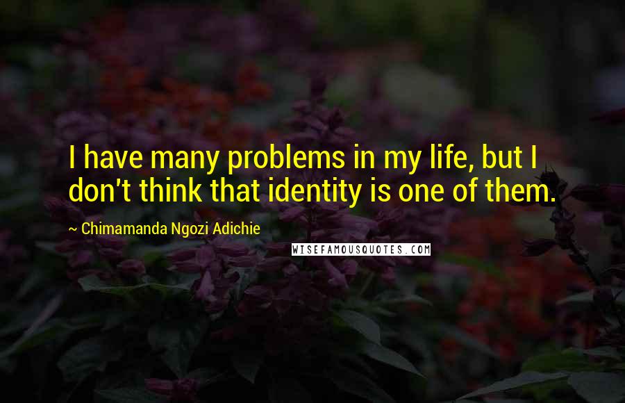 Chimamanda Ngozi Adichie Quotes: I have many problems in my life, but I don't think that identity is one of them.