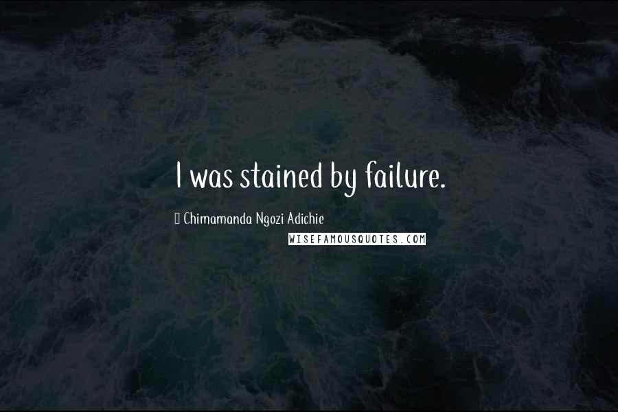 Chimamanda Ngozi Adichie Quotes: I was stained by failure.