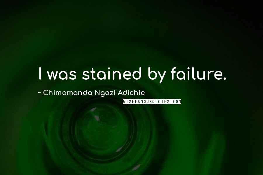 Chimamanda Ngozi Adichie Quotes: I was stained by failure.