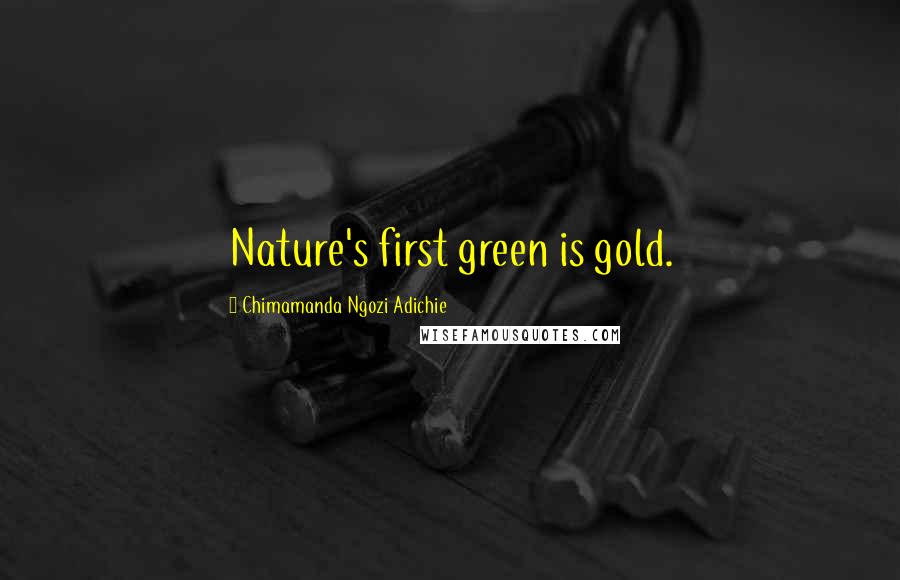 Chimamanda Ngozi Adichie Quotes: Nature's first green is gold.