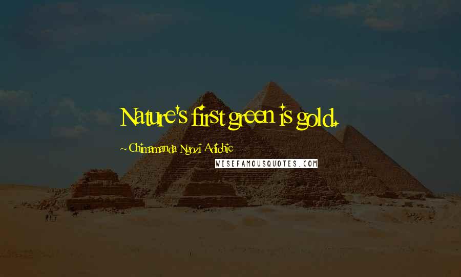 Chimamanda Ngozi Adichie Quotes: Nature's first green is gold.