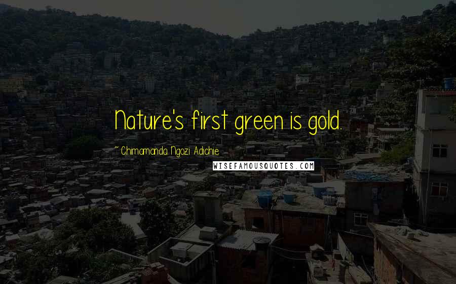 Chimamanda Ngozi Adichie Quotes: Nature's first green is gold.