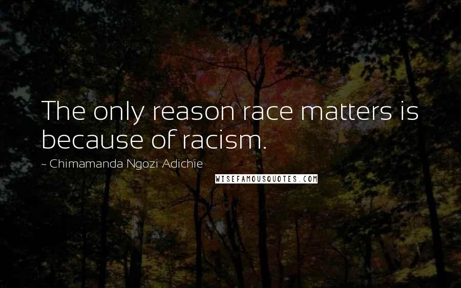 Chimamanda Ngozi Adichie Quotes: The only reason race matters is because of racism.