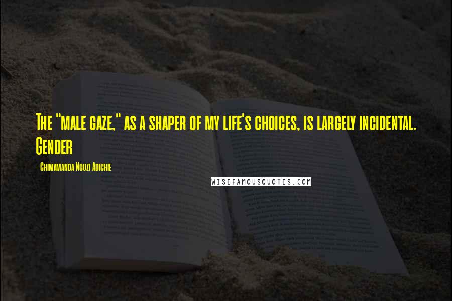Chimamanda Ngozi Adichie Quotes: The "male gaze," as a shaper of my life's choices, is largely incidental. Gender