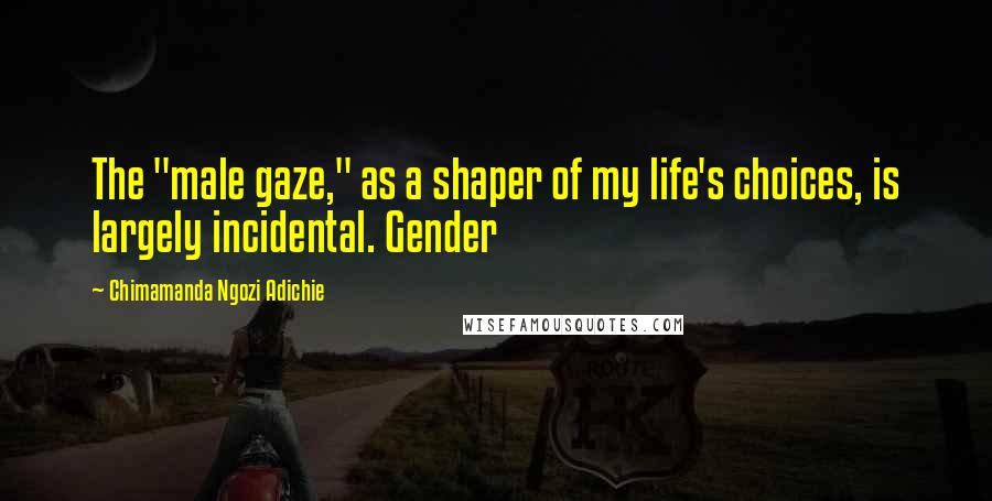 Chimamanda Ngozi Adichie Quotes: The "male gaze," as a shaper of my life's choices, is largely incidental. Gender