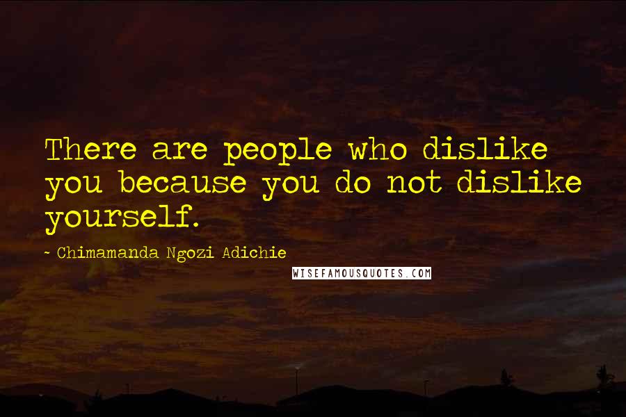 Chimamanda Ngozi Adichie Quotes: There are people who dislike you because you do not dislike yourself.