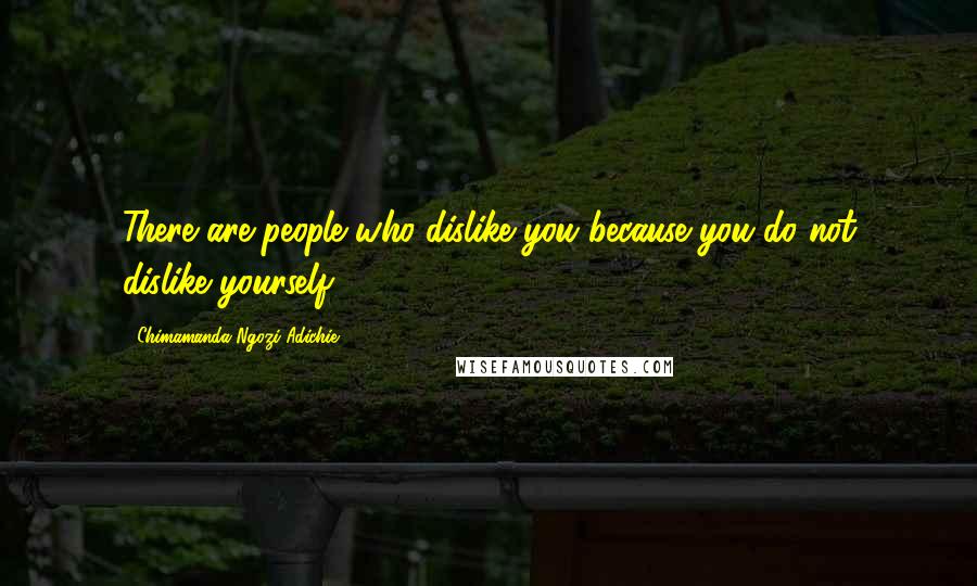 Chimamanda Ngozi Adichie Quotes: There are people who dislike you because you do not dislike yourself.