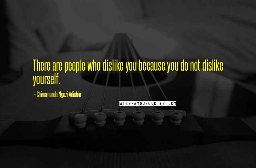 Chimamanda Ngozi Adichie Quotes: There are people who dislike you because you do not dislike yourself.