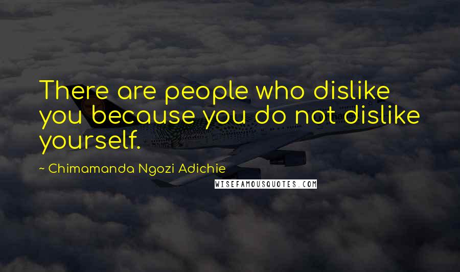 Chimamanda Ngozi Adichie Quotes: There are people who dislike you because you do not dislike yourself.