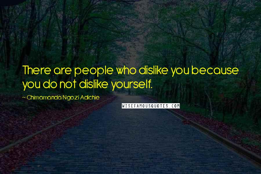 Chimamanda Ngozi Adichie Quotes: There are people who dislike you because you do not dislike yourself.