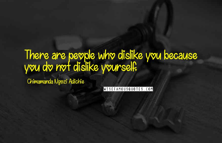 Chimamanda Ngozi Adichie Quotes: There are people who dislike you because you do not dislike yourself.