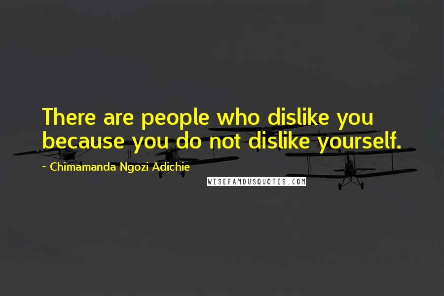 Chimamanda Ngozi Adichie Quotes: There are people who dislike you because you do not dislike yourself.