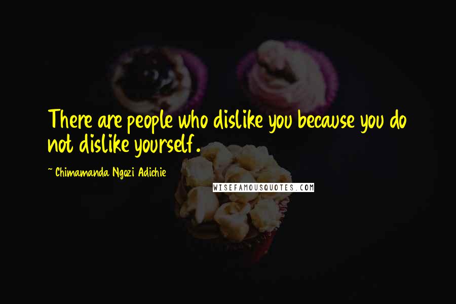 Chimamanda Ngozi Adichie Quotes: There are people who dislike you because you do not dislike yourself.