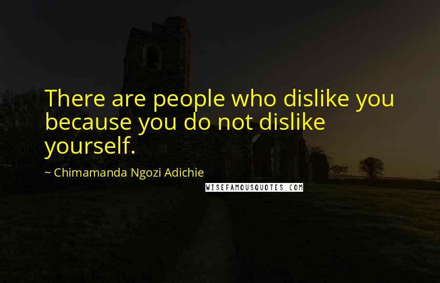 Chimamanda Ngozi Adichie Quotes: There are people who dislike you because you do not dislike yourself.