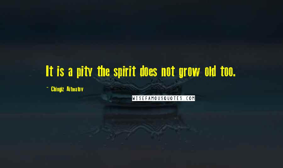 Chingiz Aitmatov Quotes: It is a pity the spirit does not grow old too.