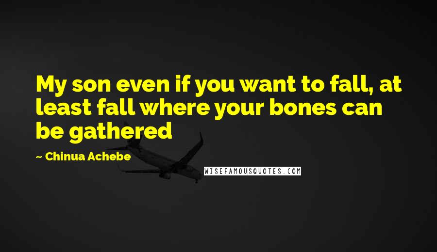 Chinua Achebe Quotes: My son even if you want to fall, at least fall where your bones can be gathered