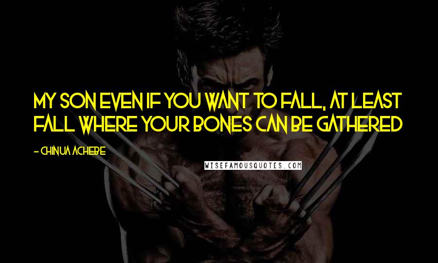 Chinua Achebe Quotes: My son even if you want to fall, at least fall where your bones can be gathered