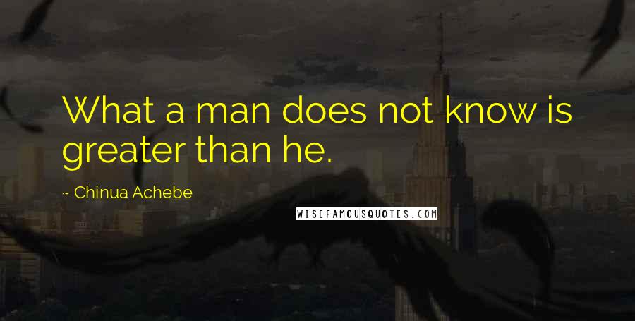 Chinua Achebe Quotes: What a man does not know is greater than he.