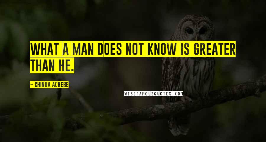 Chinua Achebe Quotes: What a man does not know is greater than he.