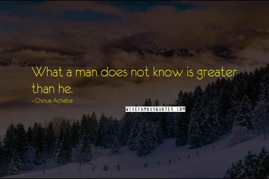 Chinua Achebe Quotes: What a man does not know is greater than he.