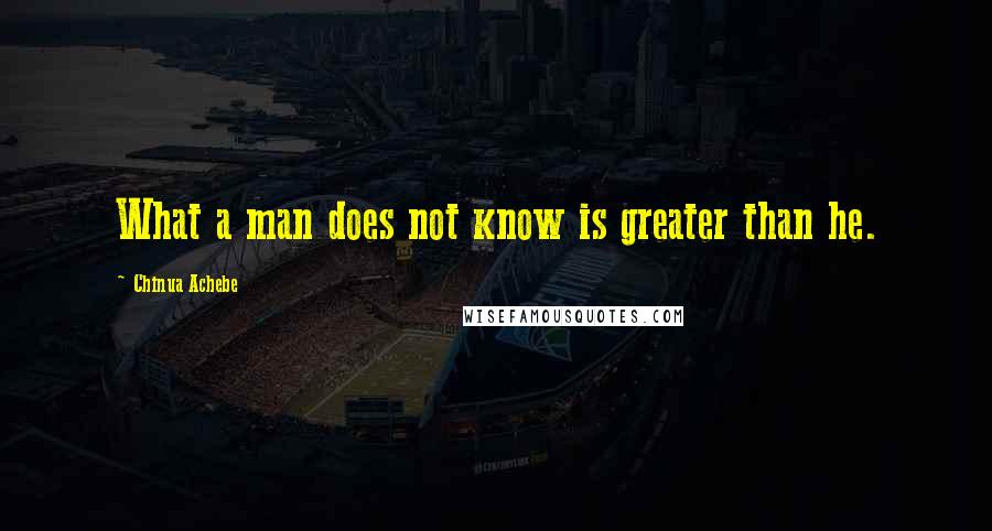 Chinua Achebe Quotes: What a man does not know is greater than he.