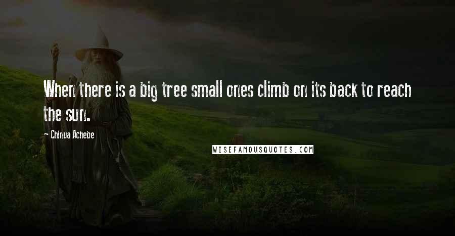 Chinua Achebe Quotes: When there is a big tree small ones climb on its back to reach the sun.
