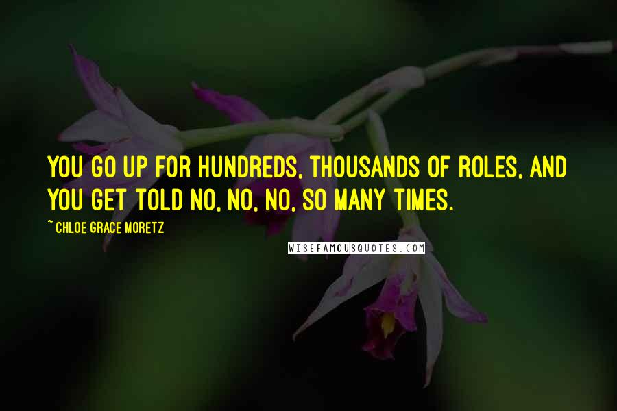 Chloe Grace Moretz Quotes: You go up for hundreds, thousands of roles, and you get told no, no, no, so many times.