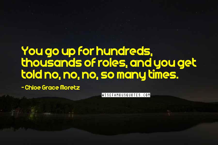 Chloe Grace Moretz Quotes: You go up for hundreds, thousands of roles, and you get told no, no, no, so many times.