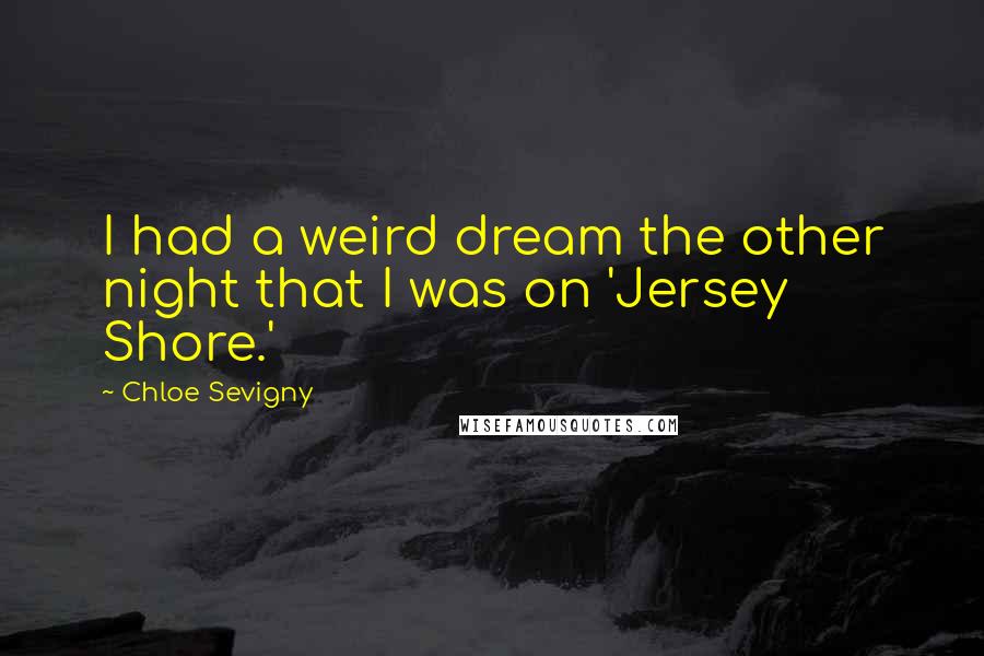 Chloe Sevigny Quotes: I had a weird dream the other night that I was on 'Jersey Shore.'