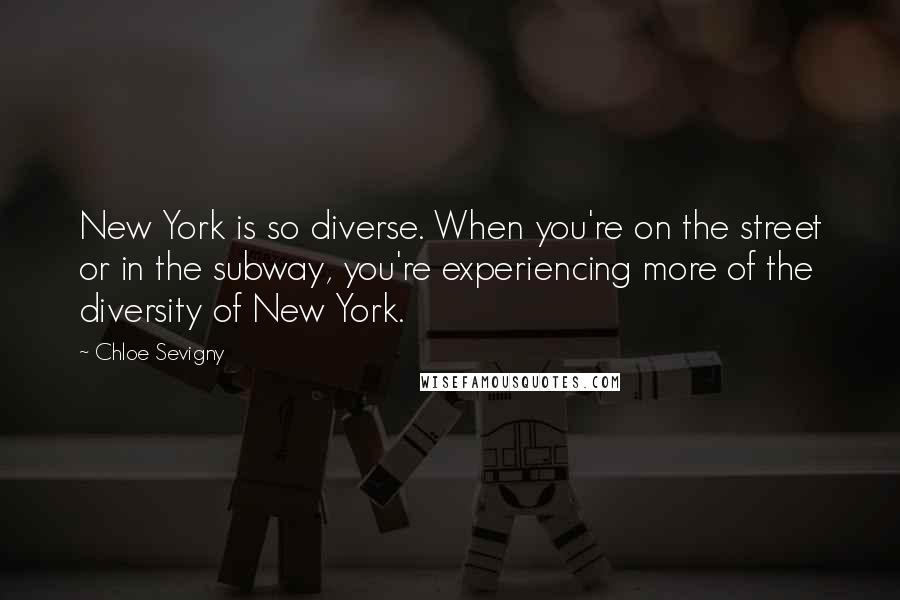 Chloe Sevigny Quotes: New York is so diverse. When you're on the street or in the subway, you're experiencing more of the diversity of New York.