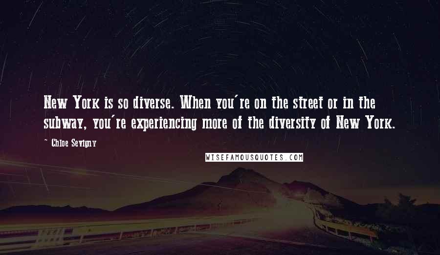 Chloe Sevigny Quotes: New York is so diverse. When you're on the street or in the subway, you're experiencing more of the diversity of New York.