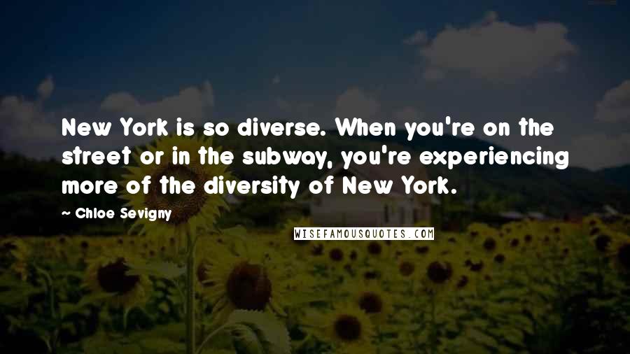 Chloe Sevigny Quotes: New York is so diverse. When you're on the street or in the subway, you're experiencing more of the diversity of New York.