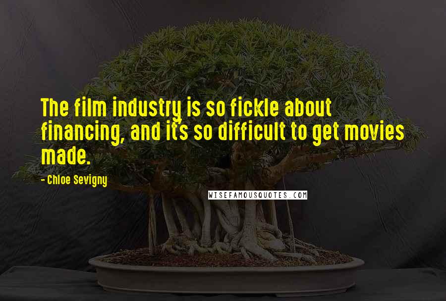 Chloe Sevigny Quotes: The film industry is so fickle about financing, and it's so difficult to get movies made.