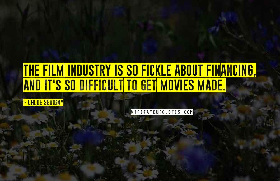 Chloe Sevigny Quotes: The film industry is so fickle about financing, and it's so difficult to get movies made.