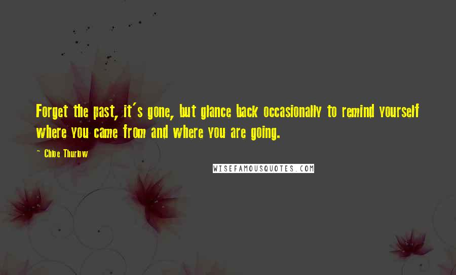 Chloe Thurlow Quotes: Forget the past, it's gone, but glance back occasionally to remind yourself where you came from and where you are going.