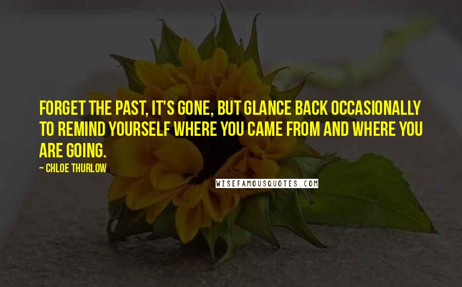 Chloe Thurlow Quotes: Forget the past, it's gone, but glance back occasionally to remind yourself where you came from and where you are going.