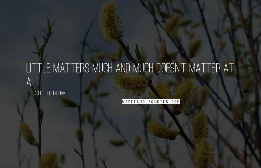 Chloe Thurlow Quotes: Little matters much and much doesn't matter at all.