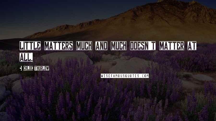 Chloe Thurlow Quotes: Little matters much and much doesn't matter at all.