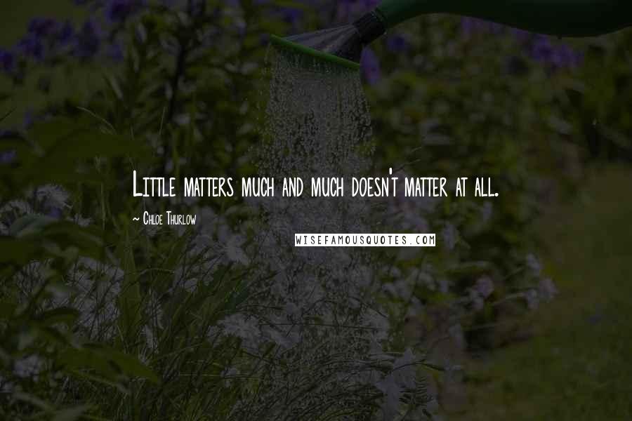 Chloe Thurlow Quotes: Little matters much and much doesn't matter at all.