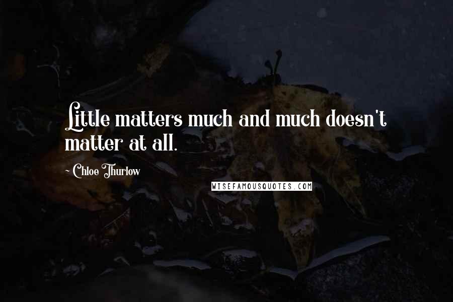 Chloe Thurlow Quotes: Little matters much and much doesn't matter at all.